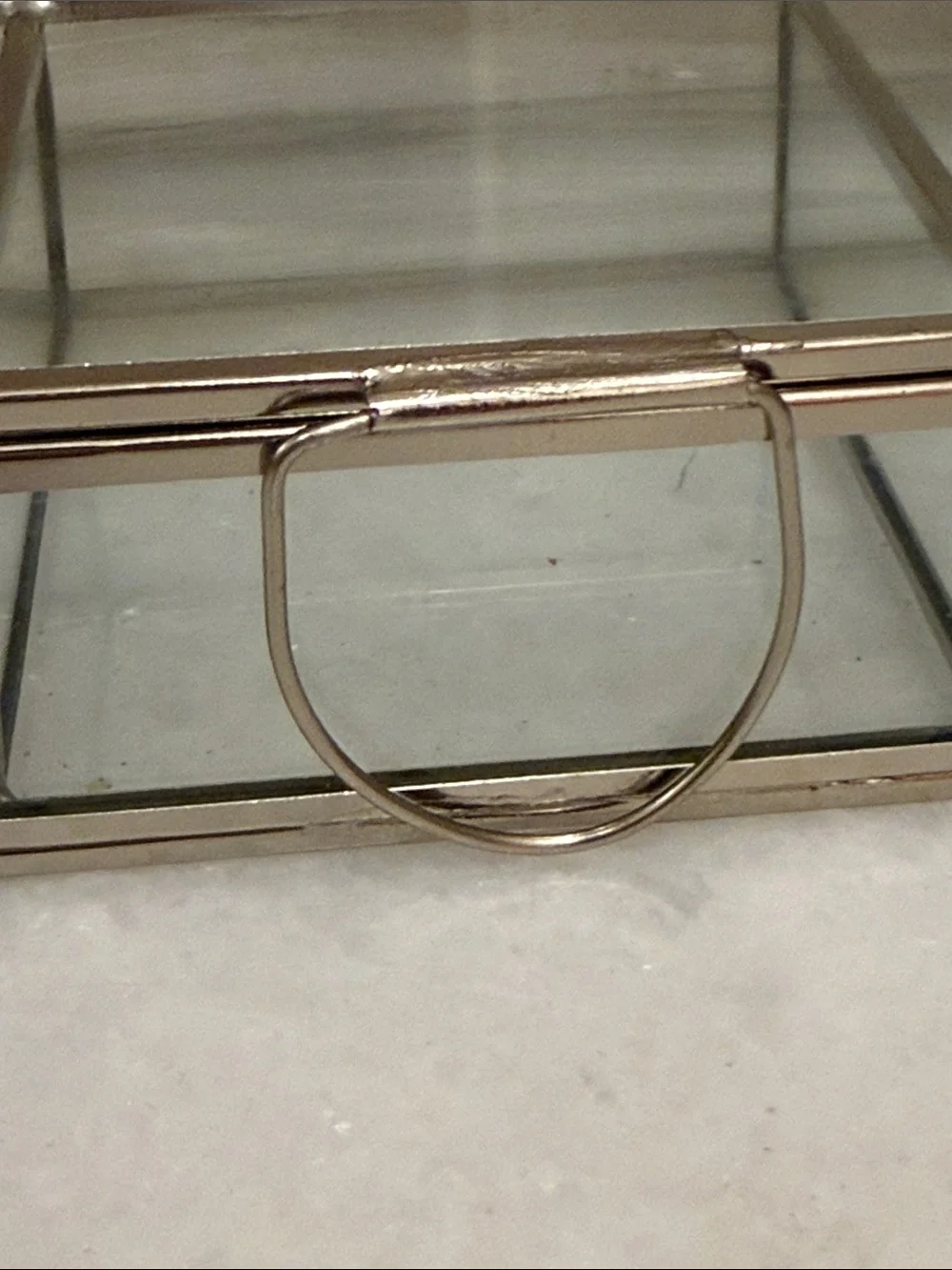 Vintage vibe Glass & soldered metal jewelry Box case